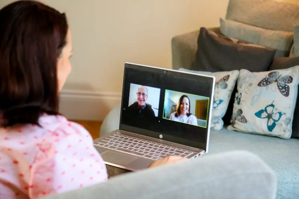 Joe Roe, The Mental Health Coach, coaching two clients via Zoom