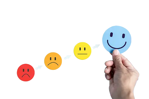 Mental Health Coaching - happiness scale showing smiley faces