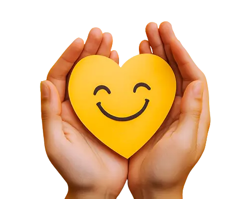 Smiley heart in hands